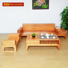 Bộ Sofa Gỗ Sồi Nga Chân Quỳ Cong Hiện Đại Cho Phòng Khách