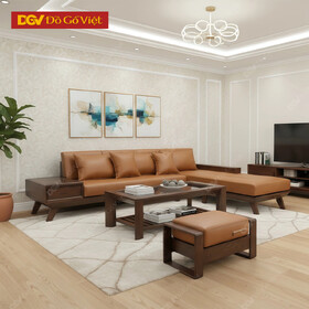Bộ Sofa Gỗ Sồi Nga Góc L Thiết Kế Tối Giản Và Tinh Tế