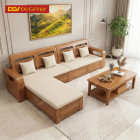 Bộ Sofa Góc Gỗ Gõ Đỏ Pachy Tay Cong Bo Góc Mới Đẹp 2026