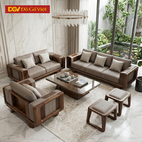 Bộ Sofa Kiểu 2 Văng Chân Thấp Hiện Đại Phối Bọc Nệm Họa...