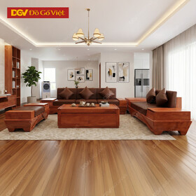 Bộ Sofa Phòng Khách Gỗ Hương Đá Cánh Tiên Cao Cấp Kèm Nệm
