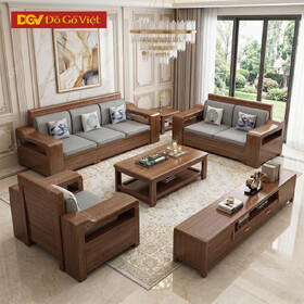 Bộ Sofa Phòng Khách Gỗ Óc Chó Tay Hộp Dày Kiểu Dáng Bề Thế