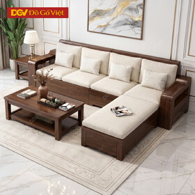 Bộ Sofa Phòng Khách Gỗ Óc Chó Tay Hộp Dày Kiểu Dáng Bề Thế