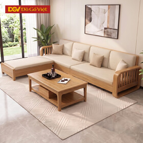 Bộ Sofa Phòng Khách Khung Nan Đẹp Hiện Đại Gỗ Sồi Thịt 100%