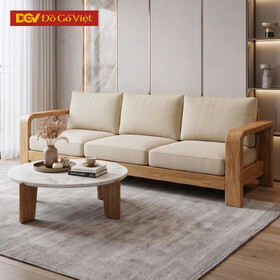 Bộ Sofa Tay Bo Hiện Đại Gỗ Sồi Tự Nhiên Phối Nệm Sang Trọng