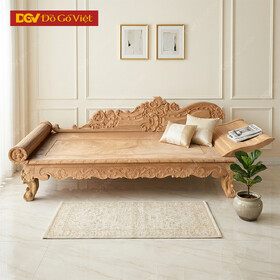 Ghế Phương Lười Gỗ Gõ Đỏ Chạm Hoa Văn Sang Trọng