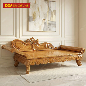 Ghế Phương Lười Thư Giãn Gỗ Gõ Đỏ Phong Cách Quý Tộc