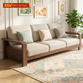 Ghế Sofa Hiện Đại Gỗ Óc Chó Kiểu Dáng Thanh Thoát Mềm Mại