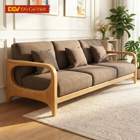 Ghế Sofa Hiện Đại Gỗ Sồi Mỹ Tay Cong Dáng Chữ A Sang Trọng