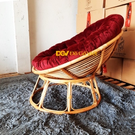 Ghế Thư Giãn Mây Đan Tròn Có Nệm Độc Đáo Màu Đỏ Đẹp Giá Tốt