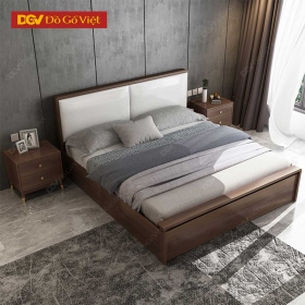 Giường Gỗ Công Nghiệp Đẹp Đầu Bọc Nệm Mềm Mại