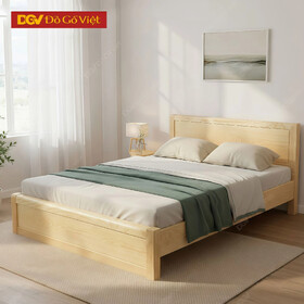 Giường Gỗ Sồi 1m2 Kiểu Trơn Không Chạm Hoa Văn