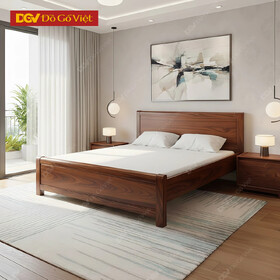 Giường Gỗ Sồi 1m2 Kiểu Trơn Không Chạm Hoa Văn
