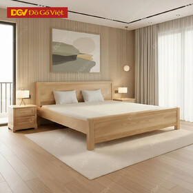 Giường Gỗ Sồi Nga Chân Cao Kiểu Tối Giản Hiện Đại