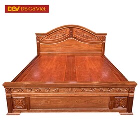 Giường Gỗ Tự Nhiên Giá Rẻ Chạm Hoa Mẫu Đơn Đẹp