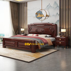 Giường Ngủ Căm Xe Chạm Hoa Đẹp Phong Cách Sang Trọng