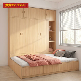Giường Ngủ Có Hộc Kéo MDF Kèm Tủ Áo Áp Trần Bền Đẹp Giá...