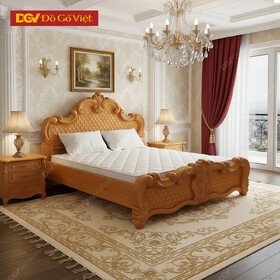 Giường Ngủ Gỗ Cao Cấp Kiểu Đầu Vòm Cổ Điển Sang Trọng
