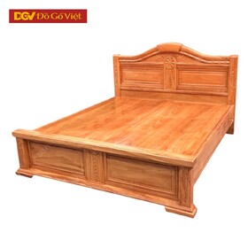Giường Ngủ Gỗ Chạm Hoa Tinh Xảo Màu Gõ Tự Nhiên Đẹp