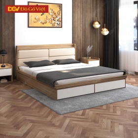 Giường Ngủ Gỗ Công Nghiệp MDF 2 Ngăn Hộc Kéo Đuôi