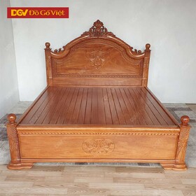 Giường Ngủ Gỗ Gõ Đỏ Chạm Nữ Hoàng Dày Đẹp Giá Rẻ