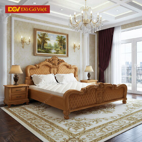 Giường Ngủ Gỗ Gõ Đỏ Phong Cách Hoàng Gia Cao Cấp