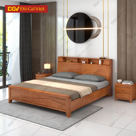 Giường Ngủ Gỗ Gõ Đỏ Tự Nhiên Kết Hợp Kệ Tiện Lợi Giá...