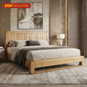 Giường Ngủ Gỗ Sồi Nga Vai Thấp Pano Nan Dọc Độc Đáo