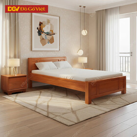 Giường Ngủ Gỗ Sồi Tự Nhiên Chân Cao Vạt Phản Đẹp Giá Tốt