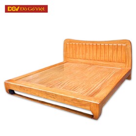 Giường Ngủ Gỗ Tự Nhiên Vân Gõ Chân Uốn Đẹp Mới 2025