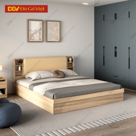 Giường Ngủ MDF Có Kệ Và Nệm Tựa Đầu Tiện Ích Cho Phòng Ngủ