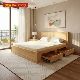 Giường Sồi Nga 2 Hộc Kéo Hông Tối Ưu Công Năng