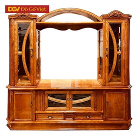 Kệ Để Tivi Kết Hợp Tủ Rượu Vòm Tròn Gỗ Sồi Nga Đẹp Rẻ