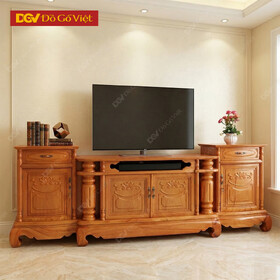 Kệ Tivi Cổ Điển Gỗ Gõ Đỏ Cao Cấp Trụ Lõm Đẹp Giá Tốt