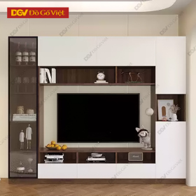 Kệ Tivi Gỗ Công Nghiệp Hiện Đại Phối Cánh Kính Sang Trọng