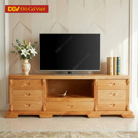 Kệ Tivi Gõ Đỏ Dày Mặt Liền Nguyên Khối Dày 7cm