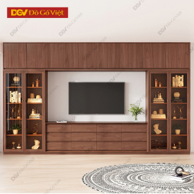 Kệ Tivi Gỗ MDF Hiện Đại Với Hệ Ngăn Kéo Và Tủ Kính Tiện Ích