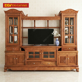 Kệ Tivi Kết Hợp Tủ Rượu Phòng Khách Gỗ Sồi Nga Đẹp Sang Rẻ