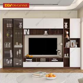 Kệ Tivi Kết Hợp Tủ Trang Trí MDF Hiện Đại Cho Phòng Khách