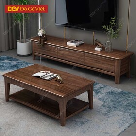 Kệ Tivi Nhỏ Gọn Gỗ Tự Nhiên Màu Óc Chó Đẹp Cho Căn Hộ