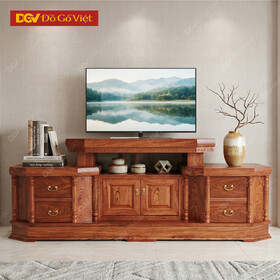 Kệ Tivi Phòng Khách Gỗ Hương Đá 2 Tầng Sang Trọng Giá Tốt