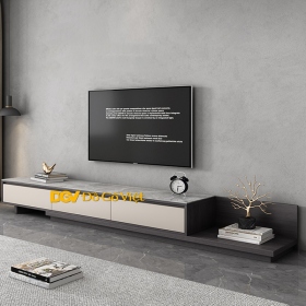 Kệ Tivi Phòng Khách Gỗ MDF Kiểu Ý Hiện Đại Mặt Phiến Đá Xám Đẹp
