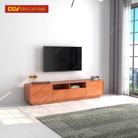 Kệ Tivi Phòng Khách Gỗ Veneer Sồi Hiện Đại Góc Bo Tinh Tế