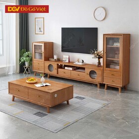 Kệ Tivi Phòng Khách Phong Cách Bắc Âu Gỗ Veneer Sồi Đẹp Rẻ