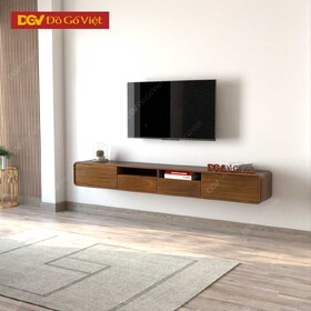 Kệ Tivi Treo Tường Gỗ Tự Nhiên Vân Sồi Thanh Lịch