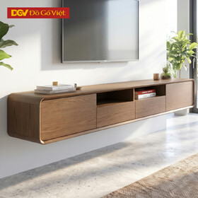 Kệ Tivi Treo Tường Gỗ Tự Nhiên Vân Sồi Thanh Lịch