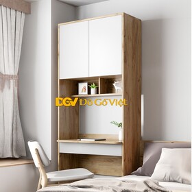 Kiểu Bàn Làm Việc Tại Nhà Hiện Đại Màu Sồi Phối Trắng Đẹp