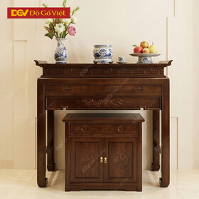 Mẫu Án Gian Thờ 1 Tầng Màu Nâu Đẹp Khung Gỗ Tự Nhiên Bền Bỉ