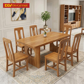 Mẫu Bàn Ghế Ăn Gỗ Gõ Đỏ 6 Ghế Chân Phong Cách Nhật Tối...