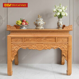 Mẫu Bàn Thờ Án Gian Chân 10 Gỗ Gõ Đỏ 1m75 Chạm Như Ý Đẹp